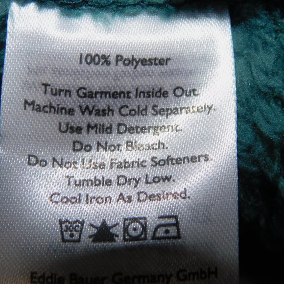 Eddie Bauer Womens M Green Plush Fleece 1/4 Snap Pullover Sweater - Picture 4 of 12